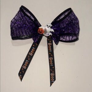 Halloween Bow with Ghost and Pumpkin